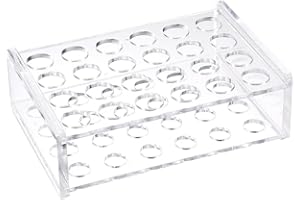 uxcell Test Tube Rack Holder Lab Stand Acrylic 24-Well Clear for 12mm 13mm 14mm OD