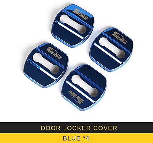 ANTEKE Auto Car-Styling Door Locker Cover Trim Stickers Covers Interior Accessories for Nissan Patrol Y62 (Door Locker Cover-【blue4】)