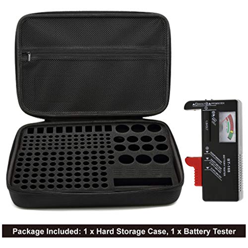 SURDAR 188 Batteries Organizer Storage Bag Hard Case Carrying Case Box Holder- Holds AA AAA C D 9V 3V Included Battery Tester BT-168 (Not Included Batteries) - Thumbnail 2