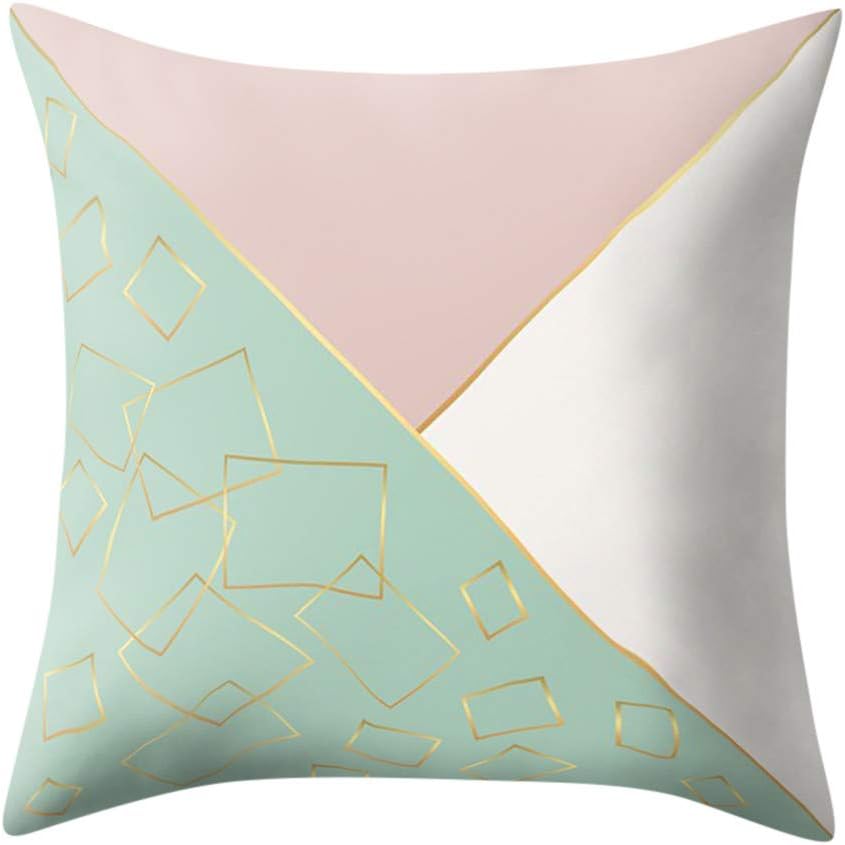 45cm*45cm Pillowcases, Geometric Marble Texture Print Multicolor Square Throw Sofa Pillow Case Decorative Car Cushion Cover (D)