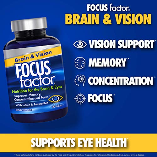 Focus Factor Brain & Vision Eye Vitamin & Mineral Supplement w/Lutein