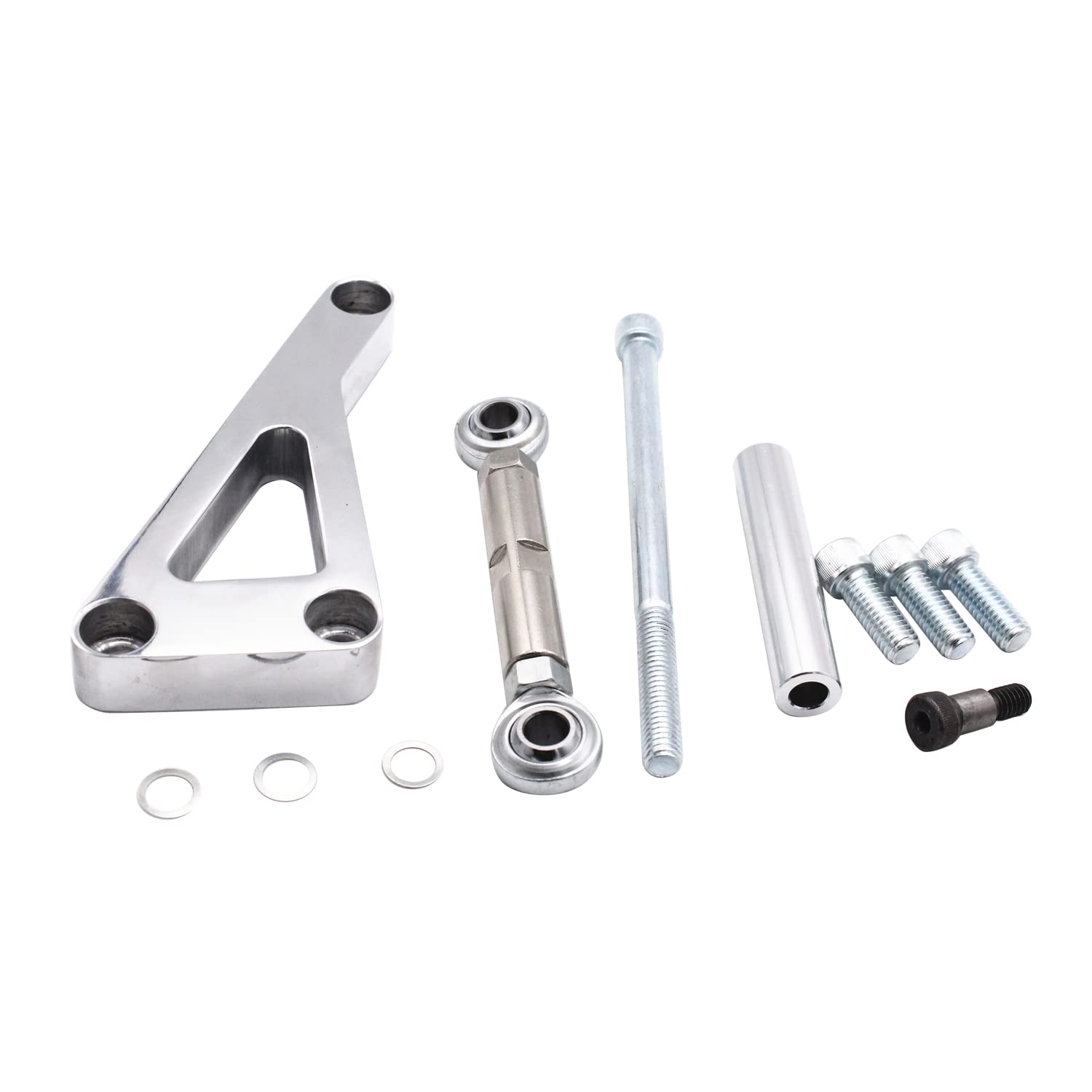 Photo 1 of 11PCS/Set SHLPDFM Long Water Pump Lwp Chrome Polished Surface Aluminum Alternator Bracket Kit PCE232.1002 Fits for Chevrolet Small-Block Engine 350 with The Integrated turnbuckle tensioner