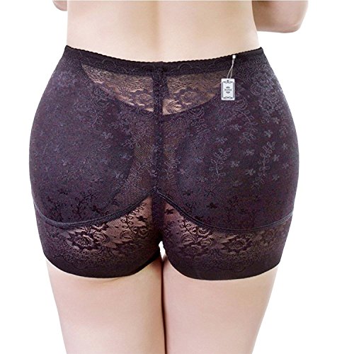 Natural Tummy Control Paddeds Panty Underwear Pads Butt Lifter Shaper Fake (XL, A BLACK)