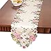 Collections Etc Embroidered Floral Gerbera Daisy Table Linens, Runner