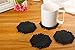 Dulce Cocina Classy Housewarming Gift, Elegant Black, Coasters Set of 6 - Large Round 4.5 inch