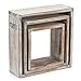 EZOWare Floating Shelves, Set of 3 Rustic Torched Wood Cube Square Storage Wall Decorative Display Shelves - Brown
