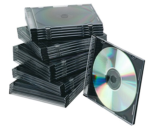 Q-Connect CD Jewel Case, 25 Count, Black Plastic Case