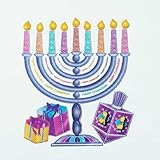 1 X Large Hanukkah Glitter Window Static Cling