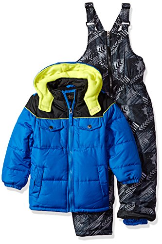 iXtreme Little Boys' Colorblock Snowsuit W/Print Bib, Royal, 5