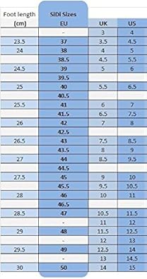 sidi shoe sizes