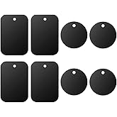 DSTELIN Universal Metal Plate 8 Pack for Magnetic Phone Car Mount Holder Cradle with Adhesive (Compatible with Magnetic Mounts) - 4 Rectangle and 4 Round, Black