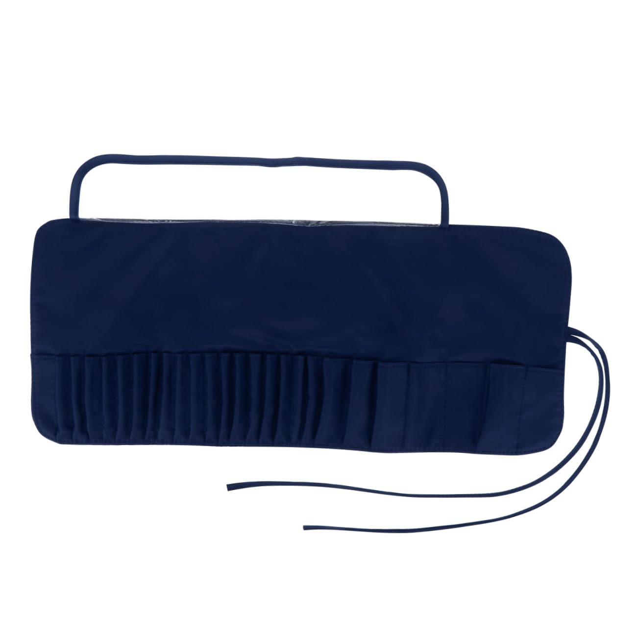 Makeup Rolling Case, Nylon Makeup Brush Roll Up Case Makeup Brush Organizer Trvel Cosmetic Bag Storage Pouch (Blue)