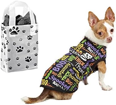 Casual Canine Doggy Doodles Dog Halloween Tee & Bag - 2 Piece Gift Set (XSmall - 10")