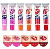 GUAngqi 6 Colors Tattoo Magic Color Peel Off Mask Tint Long Lasting Waterproof Lip Gloss