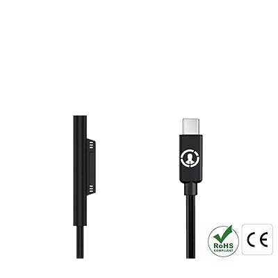 J-Go Tech 15V Surface Connect to USB-C Cable | Works with 45W USB C PD Chargers | Charges Microsoft Surface Pro 6 Pro 5 Pro 4 Pro 3, Surface Book, Surface Go, Surface Laptop