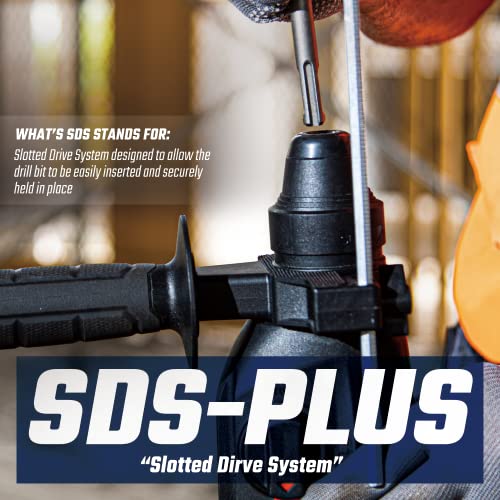 DongCheng 800W SDS-Plus Bohrhammer 2,8Joule 4 in 1 Bohrmaschine Abbruchhammer, 26 mm Bohrleistung in Beton-Inklusive 4 Bohrer,Model DZC05-26B
