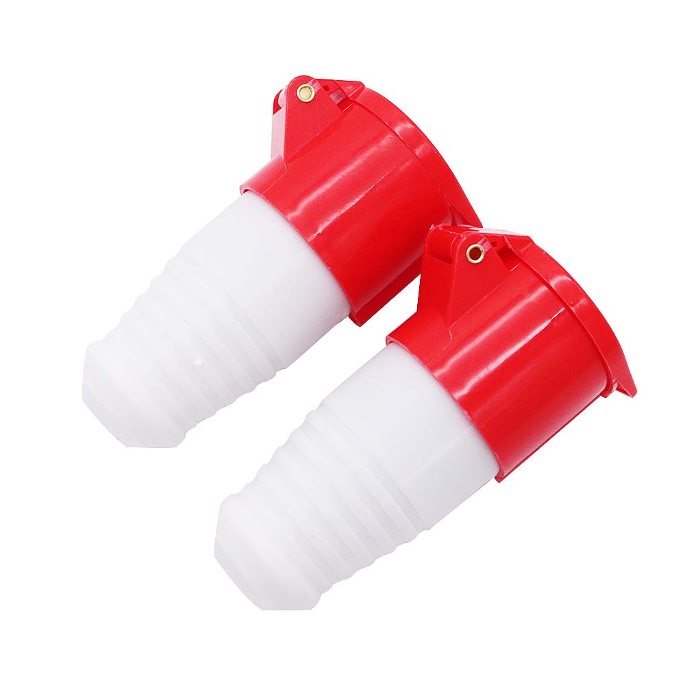 POFET 2Pcs Power Plus 32AMP Socket 240-415 Volt 5 Pin (IP44) Coupling Sockets - Red, 4# - Image 4