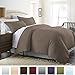 Luxury Soft Brushed 1800 Series Microfiber 3 Piece Duvet Cover Set - Hypoallergenic - Full/Queen, Taupe