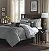 Madison Park Dune Duvet Cover King/Cal King Size - Grey , Pieced Duvet Cover Set – 6 Piece – Faux Suede Light Weight Bed Comforter Covers