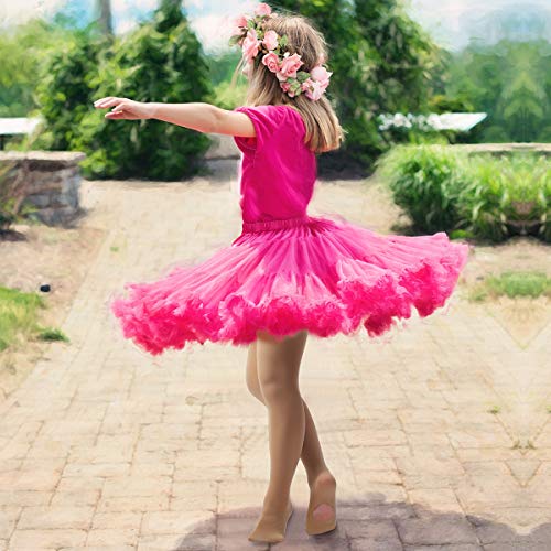 Bosowos Girls Tights Convertible Ballet Leggings Ultra Soft Transition Dance Tights for Kids Women, Suntan (1 Pairs), S(3-5 years)