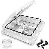 GDDGHS RV Vent Fan 14 Inch Trailer Roof Vent with 12V Fan, 14" x 14" RV Roof Vents for Trailer/Camper, Camper Vents with 6" B