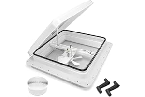 GDDGHS RV Vent Fan 14 Inch Trailer Roof Vent with 12V Fan, 14" x 14" RV Roof Vents for Trailer/Camper, Camper Vents with 6" Blades