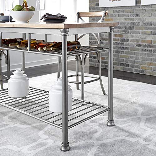 Homestyles Orleans Kitchen Island, 52"L X 25"W X 36"H, Gray on Galleon Philippines