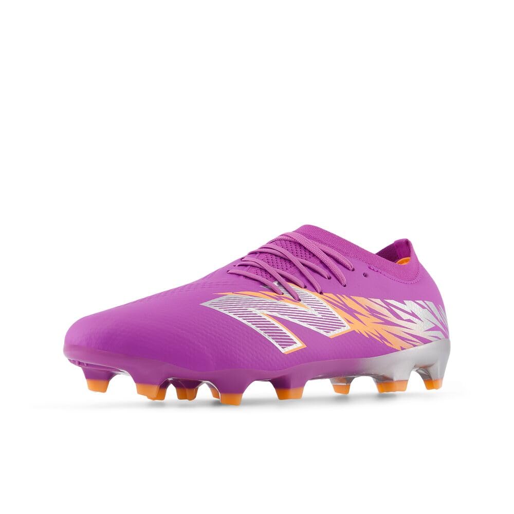 Photo 1 of New Balance Unisex-Adult Furon Pro FG V8 Soccer Shoe, Passion Fruit/Hot Mango/Silver Metallic, Men 6.5 M/Women 8 W