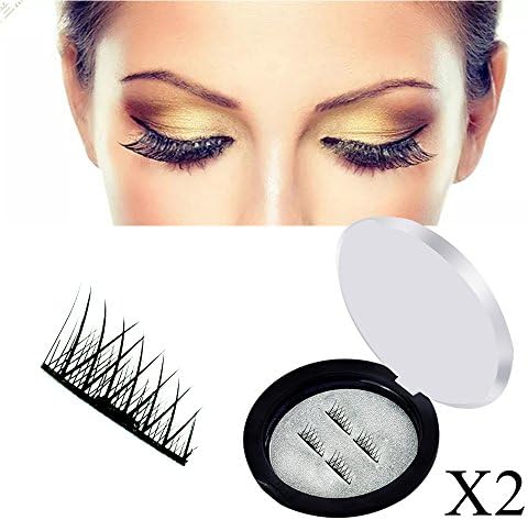 Magnetic False Eyelashes-Luismia Reusable Duel Magnetic Fake Eyelahes(2 pairs) - Natural-Ultra Long & Thin-Handmade Fiber (Cross Eyelashes)