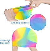 Darbermu Kids Swim Cap Silicone Multicolor 21.5x19cm Stretchable view 6