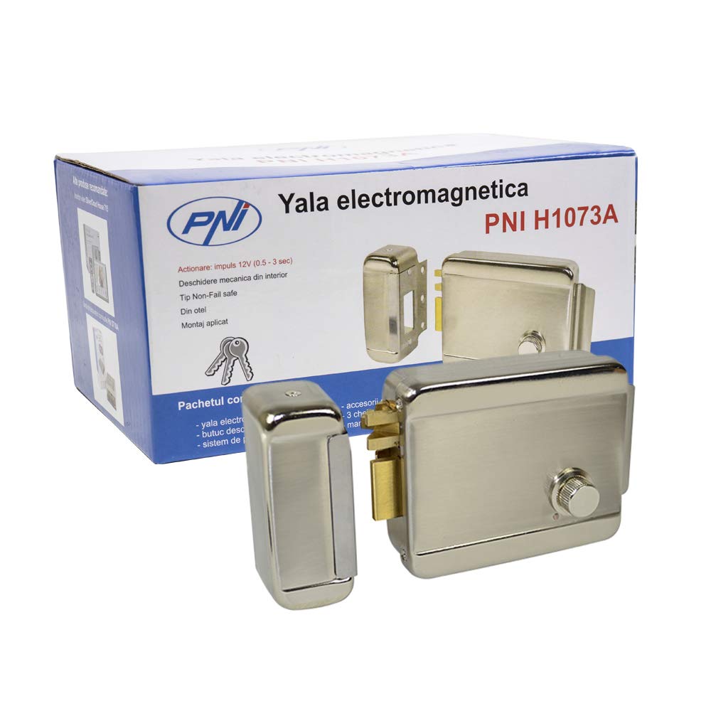 Electric Rim Lock PNI H1073A Cylinder Stainless Steel Normal Open Non-Fail Safe
