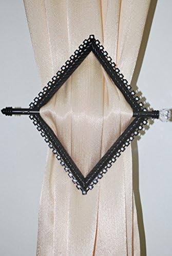 Decorative Curtain Holdbacks, Window Curtain Tiebacks, Curtain Attraction Appliance (Set of 2 in Package) (Diamond Black)