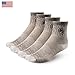 4pairs 71% Merino Wool Ankle Socks for Men Women Made in USA (Small-Medium, Brown)