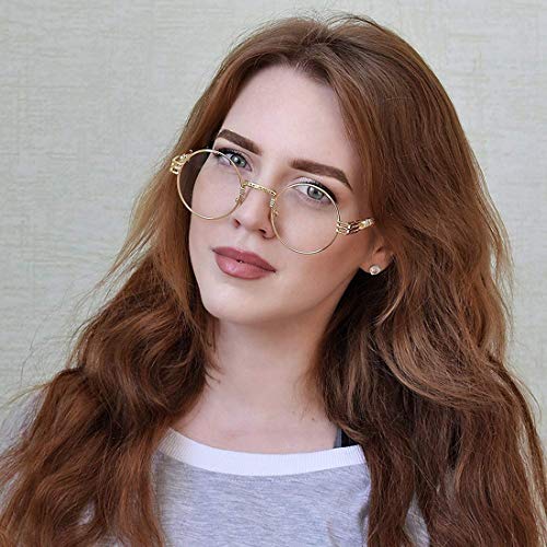 Coasion Vintage Round John Lennon Sunglasses Steampunk Gold Metal