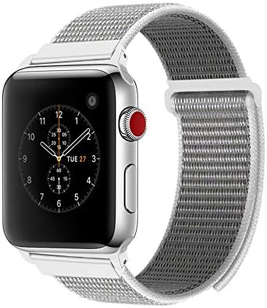 For Apple Watch Band 38mm 42mm Soft Nylon Watch Sport Loop Band Adjustable Closure Wrist Strap Breathable Woven Nylon Replacement Strap for Apple Watch Series 3,2,1