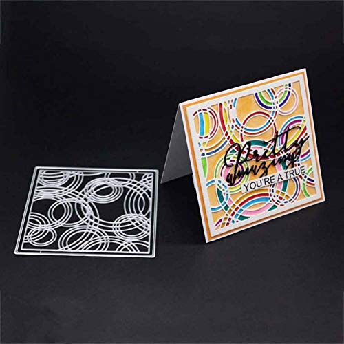 AkoMatial Cutting Dies,Circle Background Embossing Cutting Dies Tool Stencil Template Mold Card Making Scrapbook Album Paper Card Craft,Metal