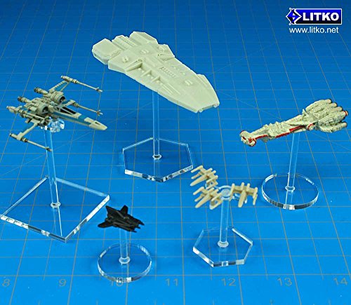 Acrylic Flight Stands, 40mm Circle, 3mm Clear, 2 inch Peg (10)