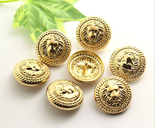 Funcoo 11 pcs Metal Blazer Button Antique Vintage Silver Suits button Set for Blazer, Suits, Sport Coat, Uniform, Jacket (Gold-Lion)