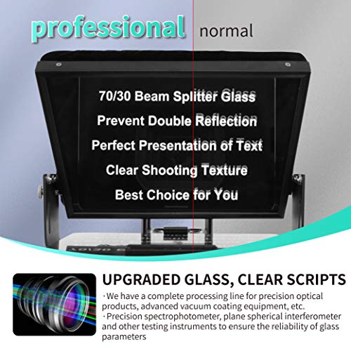 12inch Large Portable Teleprompter Suitable for DSLR/Camcorders, Optical Splitter Glass