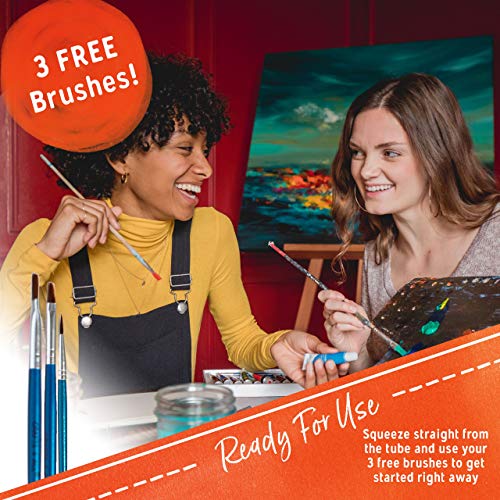 Acrylic Paint Set 24 Colors by Crafts 4 ALL Perfect for Canvas, Wood, Ceramic, Fabric. Non Toxic & Vibrant Colors. Rich Pigments Lasting Quality for Beginners, Students & Professional Artist - Thumbnail 5