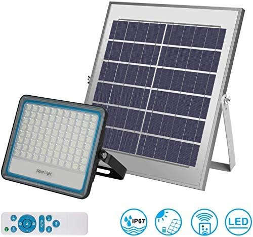 Focos LED Solar Exterior 100W IP67 Impermeable Luz Blanca 6000K ...