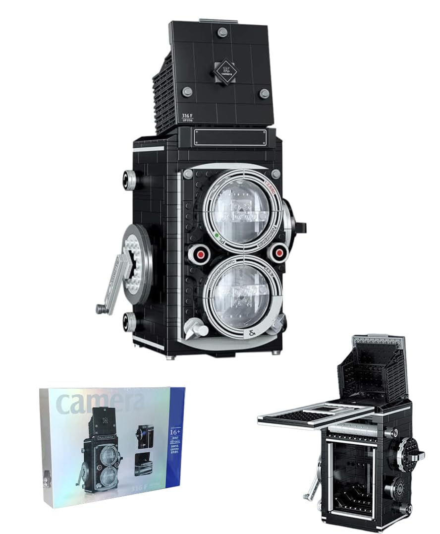 Digital Camera Building Blocks Set, 622 PCS MOC Building Model Kit, Creative Digital Block Set, Retro Camera Collectible Brick Model Toy, Construction Toy for Adults Girls