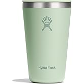 Hydro Flask All Around Tumbler Press-In Lid, Insulated Travel Mug, Stainless Steel Coffee Cup 16 Oz Aloe Green