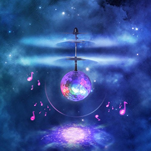 Leegor RC Toy Epoch Air RC Flying Ball, RC Drone Helicopter Ball Built-in Shining LED Lighting for Kids Teenagers Colorful Flyings for Kids Toy Christmas Gift (Clear)