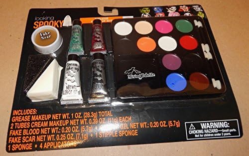 Deluxe Halloween Makeup Face Painting Kit for Zombie Vampire Witch Frankenstein & More