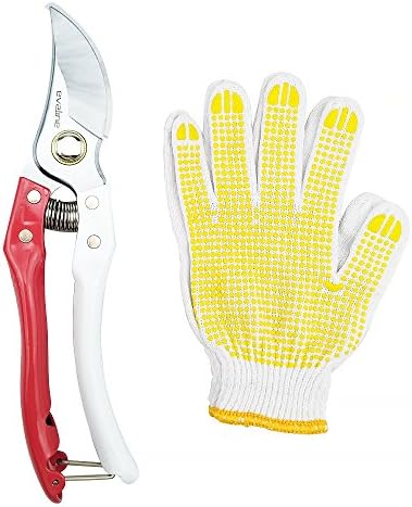 Evaline Pruning Shears Extra Sharp Hand Pruners with Handed Garden Gloves, Garden Shears Cutting Easier,Ergonomic Comfortable Handle Garden Clipper for Trees, Shrubs, Flowers