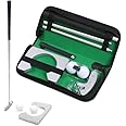 HOWTRUE Portable Golf Putter Set with Hole-Cup and 2pcs Golf Balls for Golf Putting Practice Golf Putter Kit Indoor/Outdoor Golf Gift, sliver