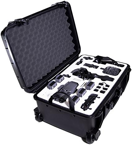 DJI Mavic Pro & DJI Osmo Hard Case by Drone Crates – Rolling, Dual Layer, USA, Military Grade, Hardshell, Waterproof, Shock Absorbing, Crush Proof, Fits DJI Drone & Gimbal Black Carrying Case