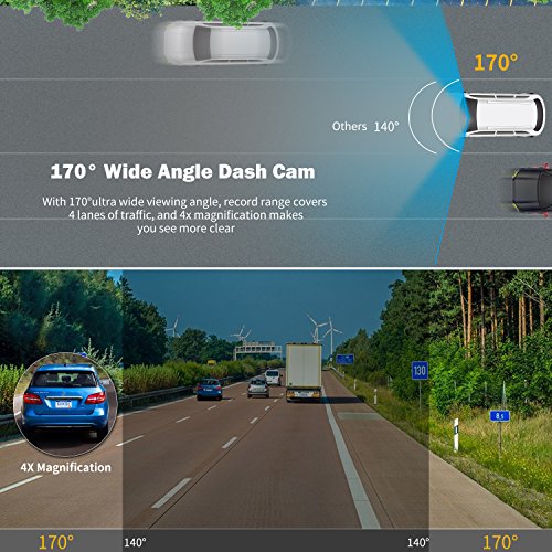 Dash Cam, Trekpow by ABOX HD 1080P Car DVR Dashboard Camera with 180°Rotation for Front and Cabin, 2" LCD, 170°Wide Len, Night Vision, G-Sensor Lock, Loop Recording, Motion Detection, Parking Mode