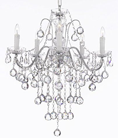 Hamilton Home Daniele Collection Chrome Finish Crystal Chandelier Lighting Chandliers with Crystal Balls - Good for Dining Room, Foyer, Entryway